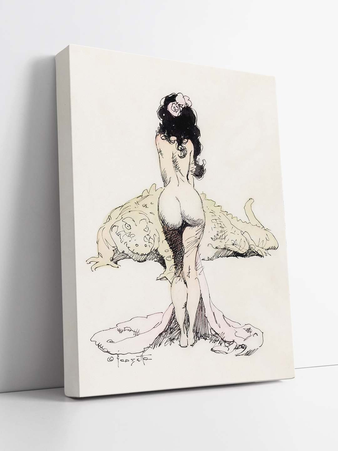 Frazetta Girl with Gator Print