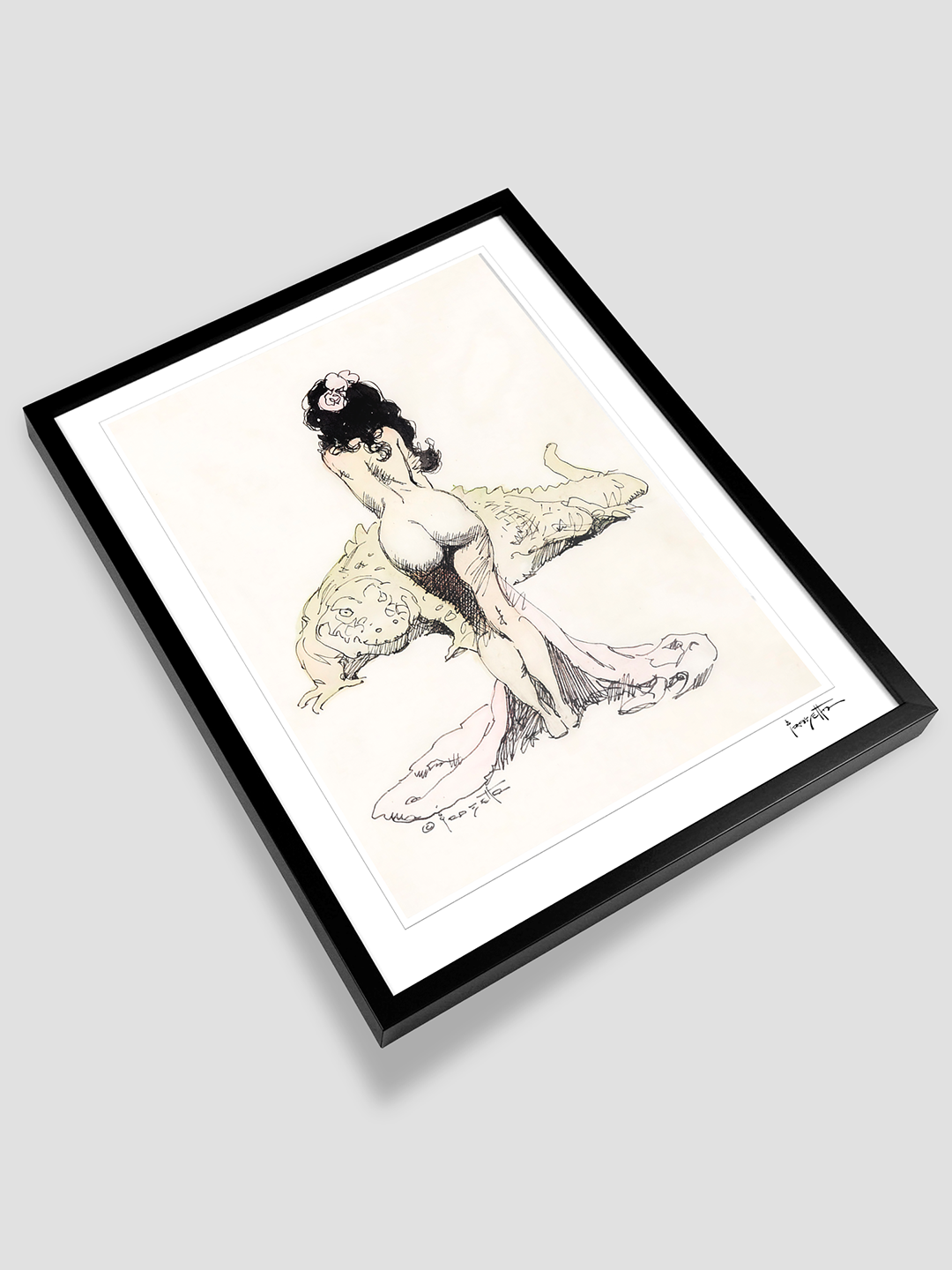 Frazetta Girl with Gator Print