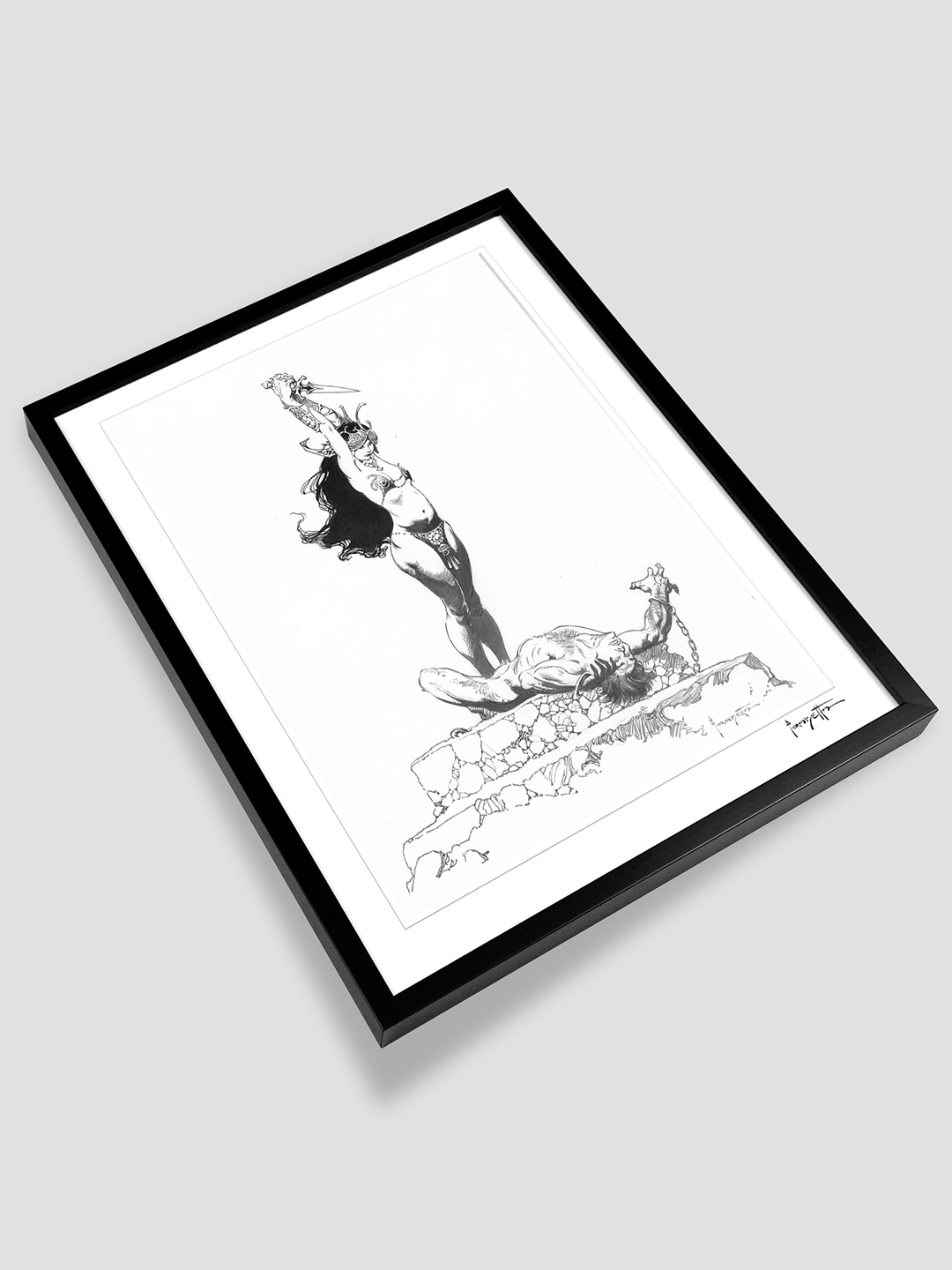 Girl with Dagger Print