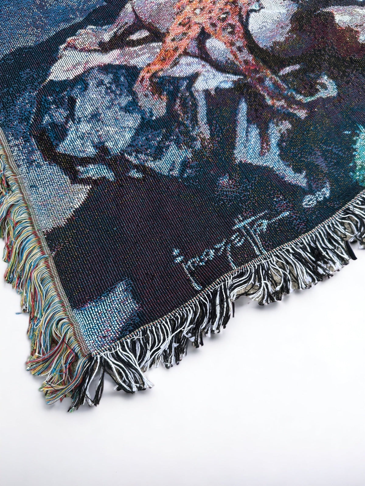 Fire and Ice 100% Cotton Throw Blanket Wall Tapestry