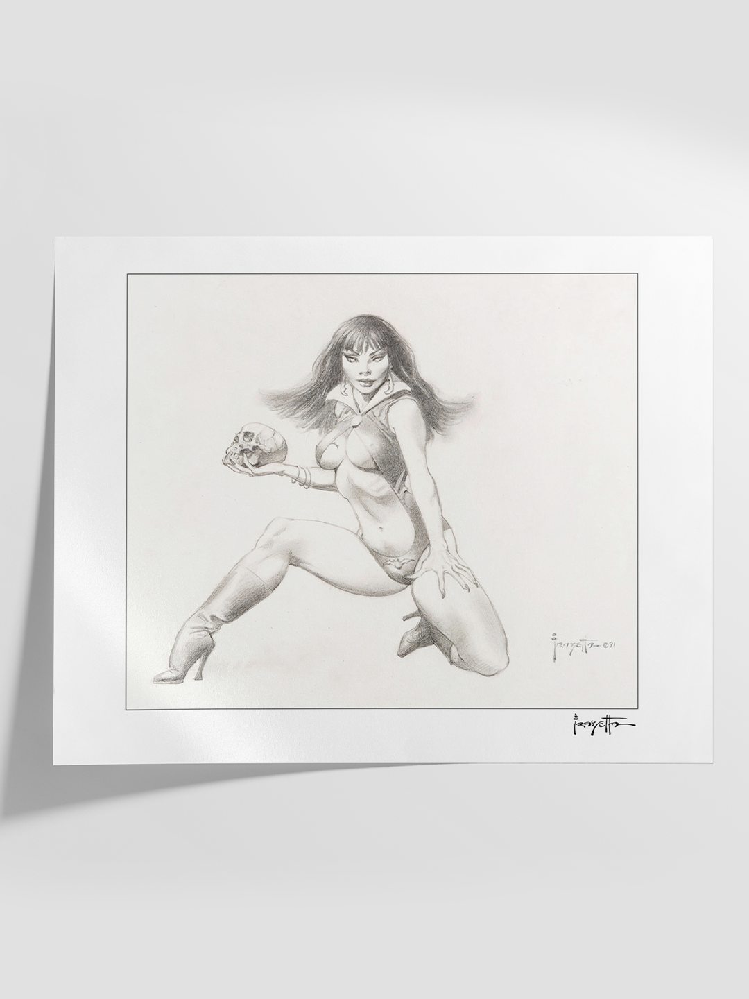 Frazetta Vampirella Pencil Print