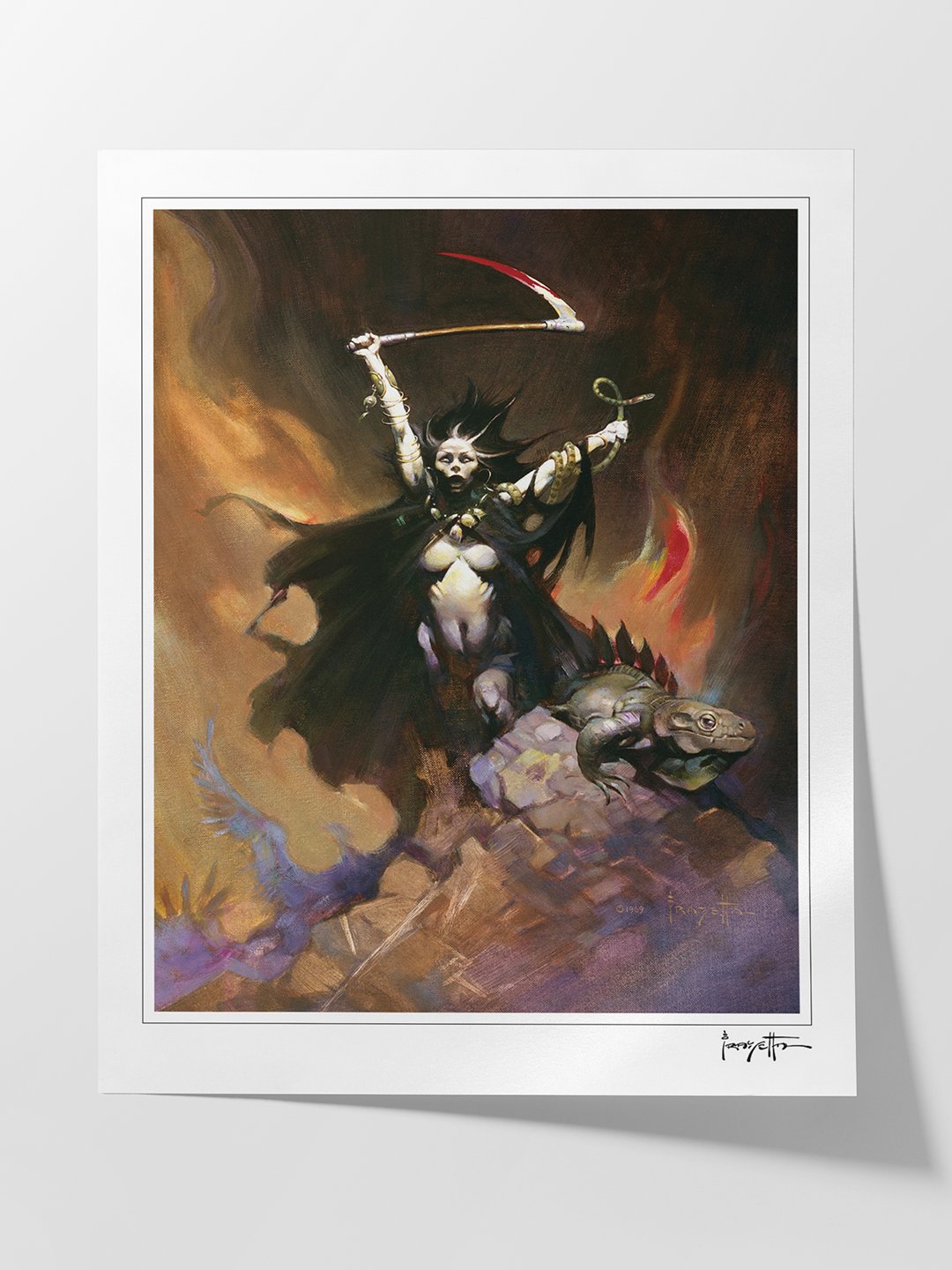 Woman with Scythe Print