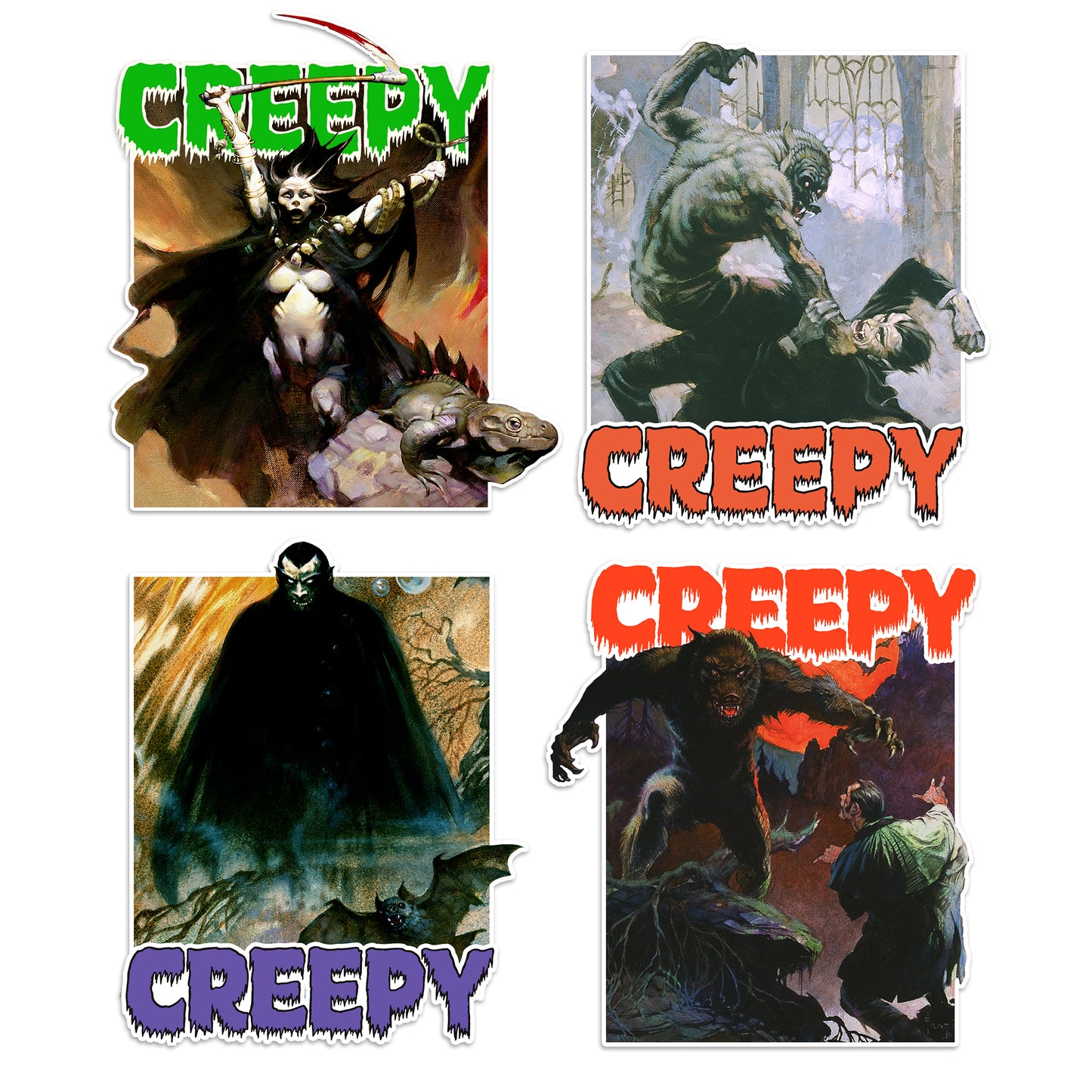 Frazetta x CREEPY Vinyl Sticker Set (4)