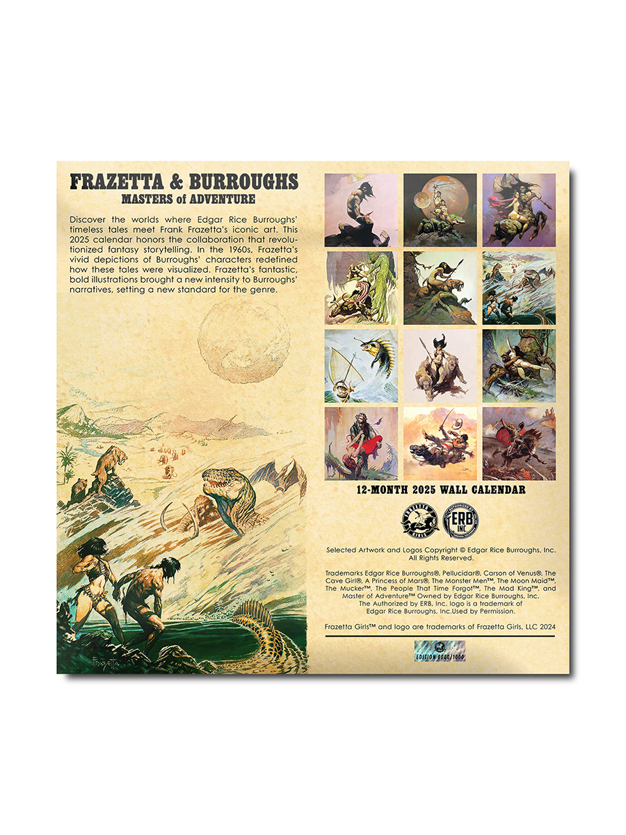 Frank Frazetta x ERB 2025 Wall Calendar (Limited Edition)