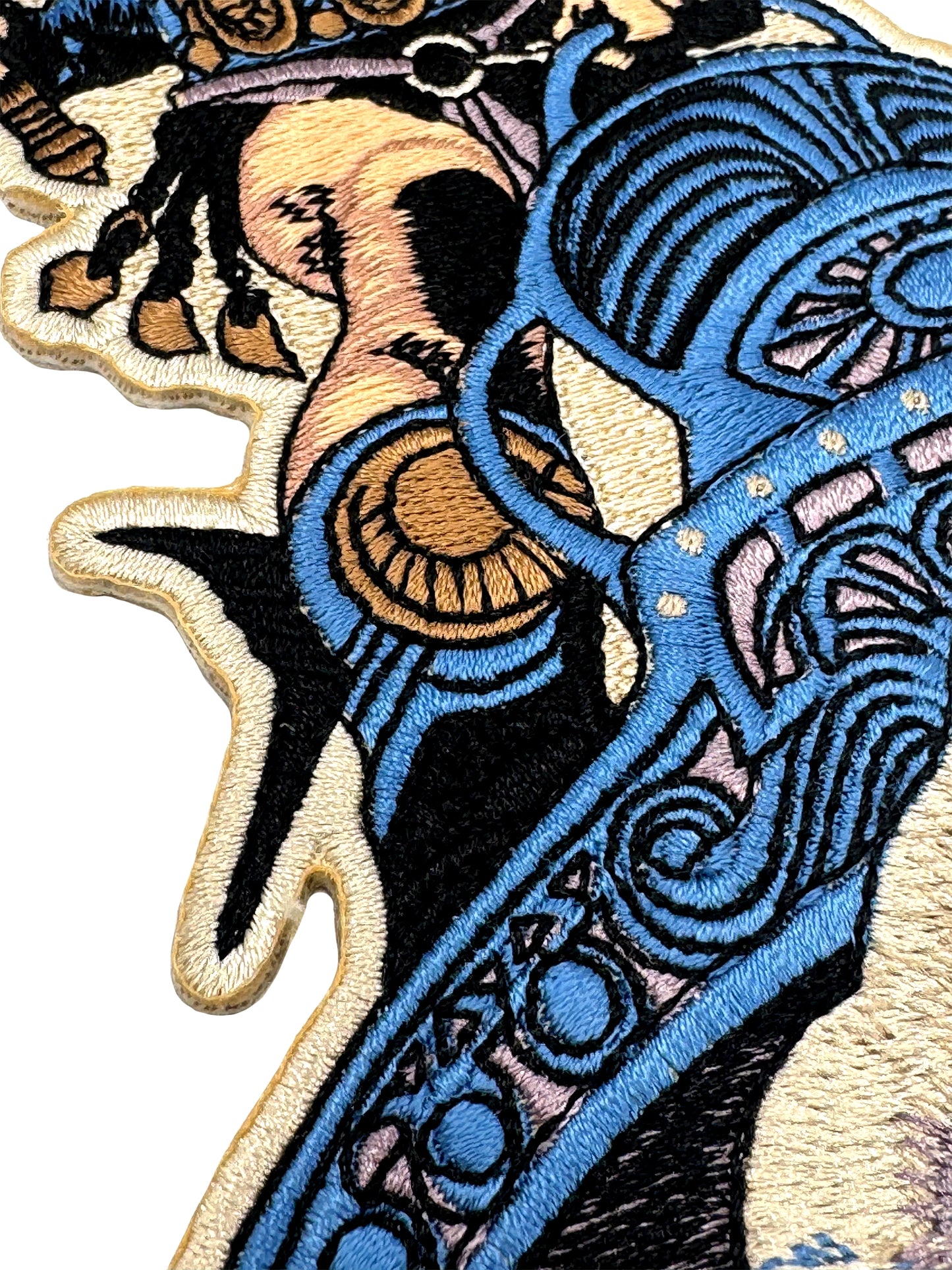 Silver Warrior 12" Embroidered Patch