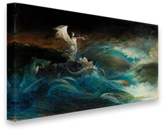 FrazettaGirls Art Print Canvas / Stretched on wooden bar / 18x24 Sea Witch Print