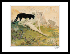 FrazettaGirls Art Print Framed print / Stretched on wooden bar / 18x24 Golden Girl Print