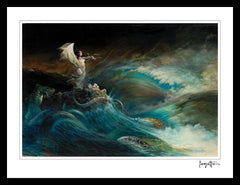 FrazettaGirls Art Print Framed print / Stretched on wooden bar / 18x24 Sea Witch Print