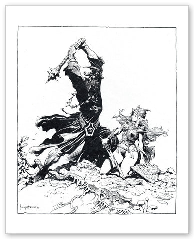 Frazetta's Trio 'Lord of The Rings' Framed Art Print- 32x14