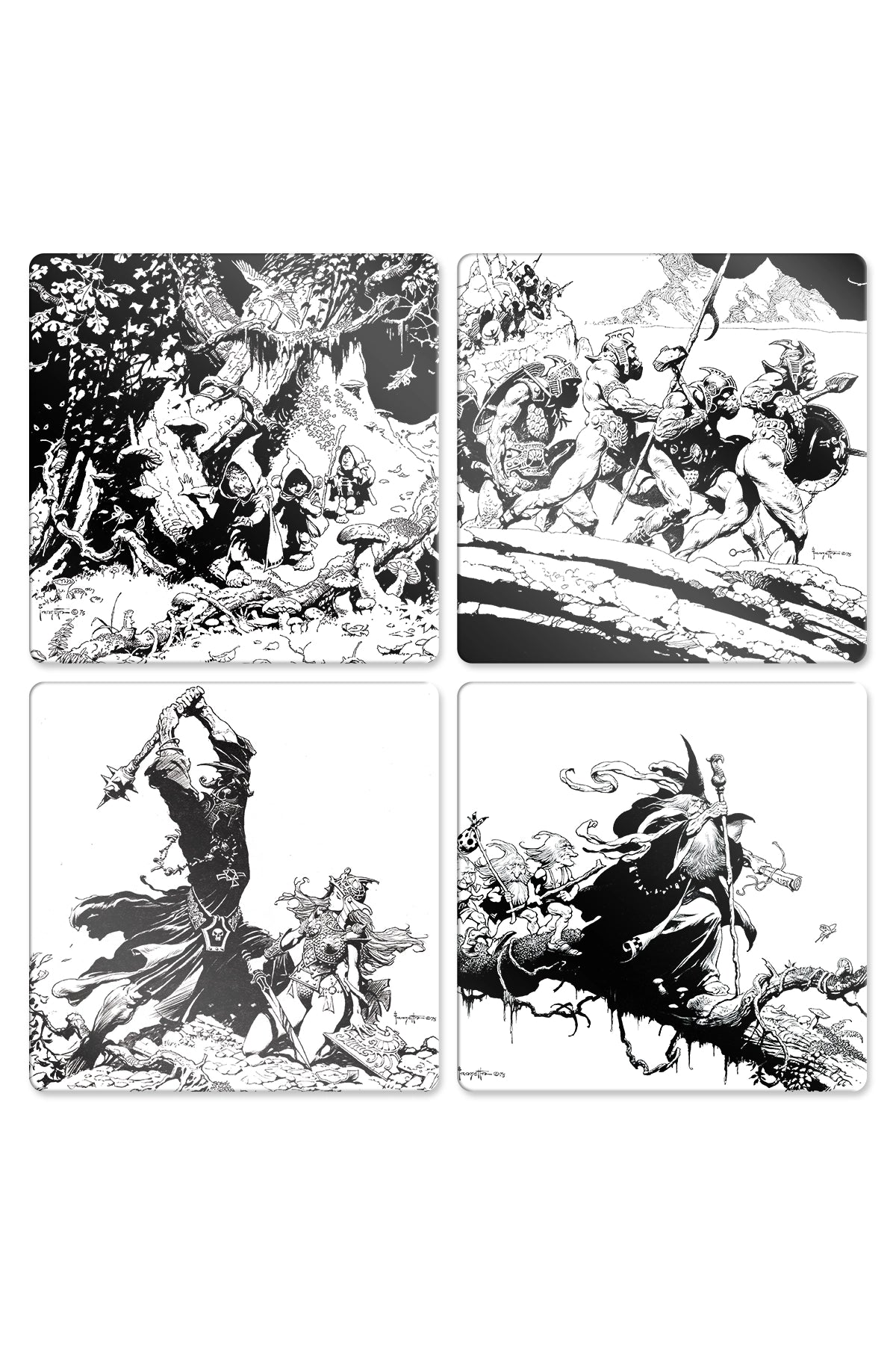 Frazetta's Lord of the Rings Glass Coaster Set