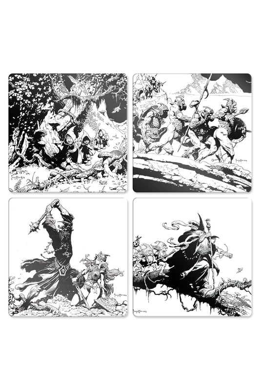 Frazetta's Lord of the Rings Glass Coaster Set