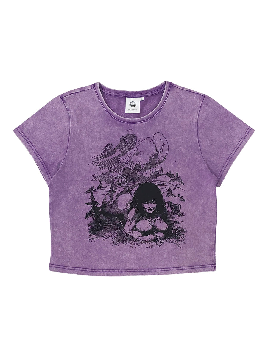 Frazetta The Giantess Crop Top Tee