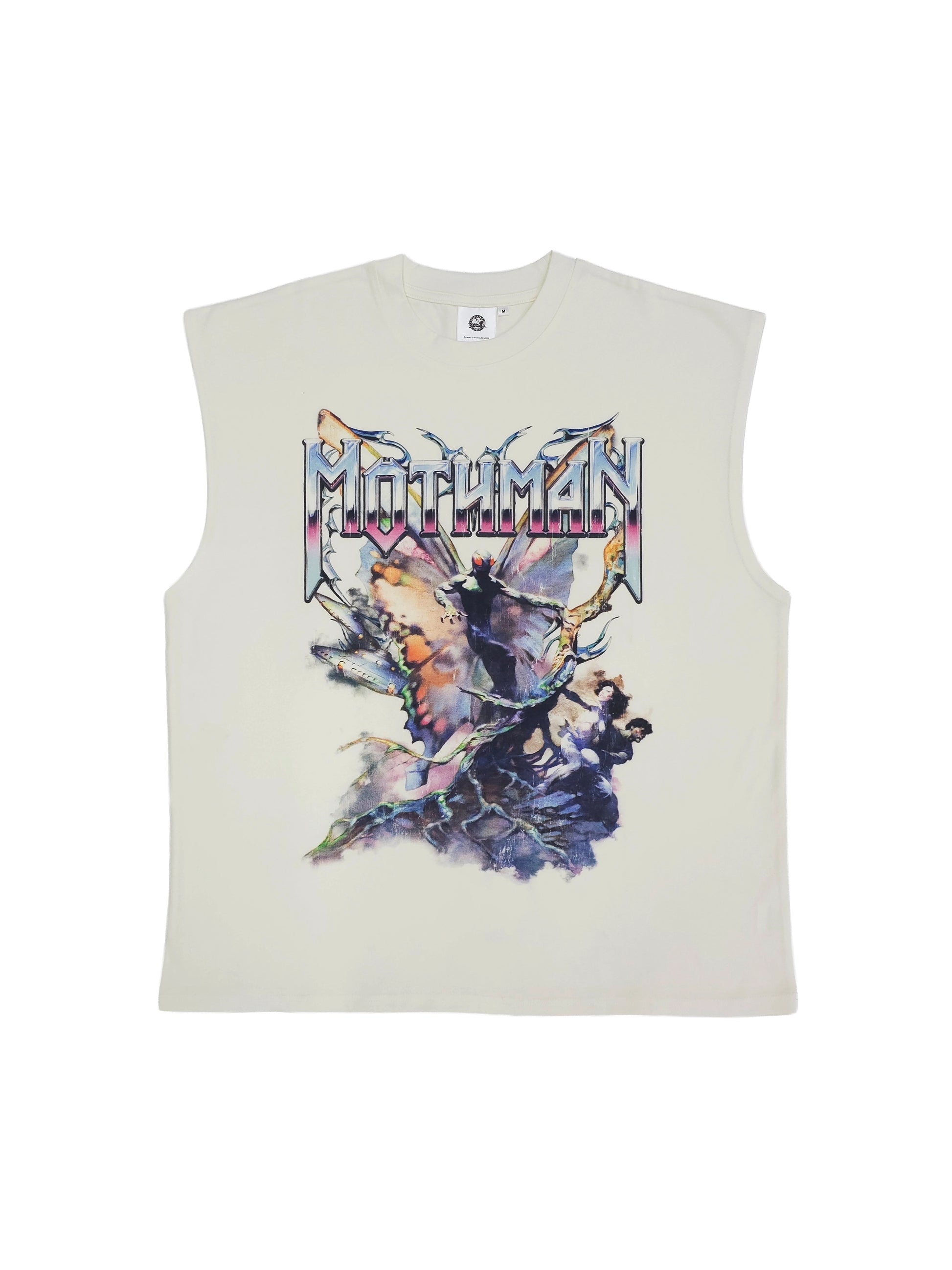 Mothman Graphic Muscle Cut Tee (White)