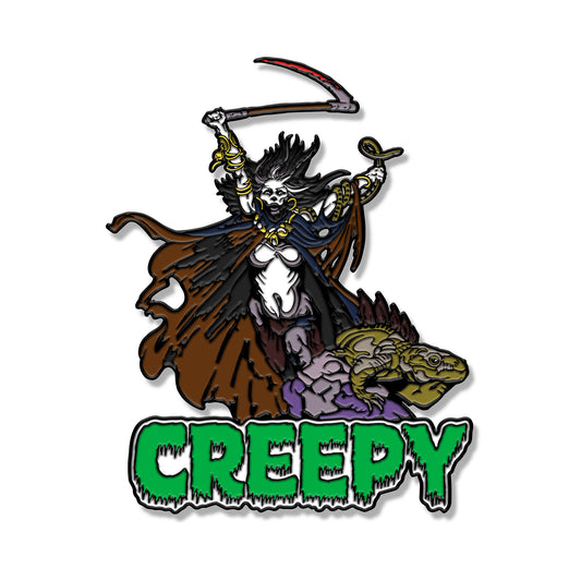 Woman with Scythe x Creepy Enamel Pin (Limited Edition)