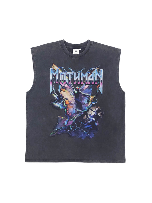 Mothman Graphic Muscle Cut Tee (Black)