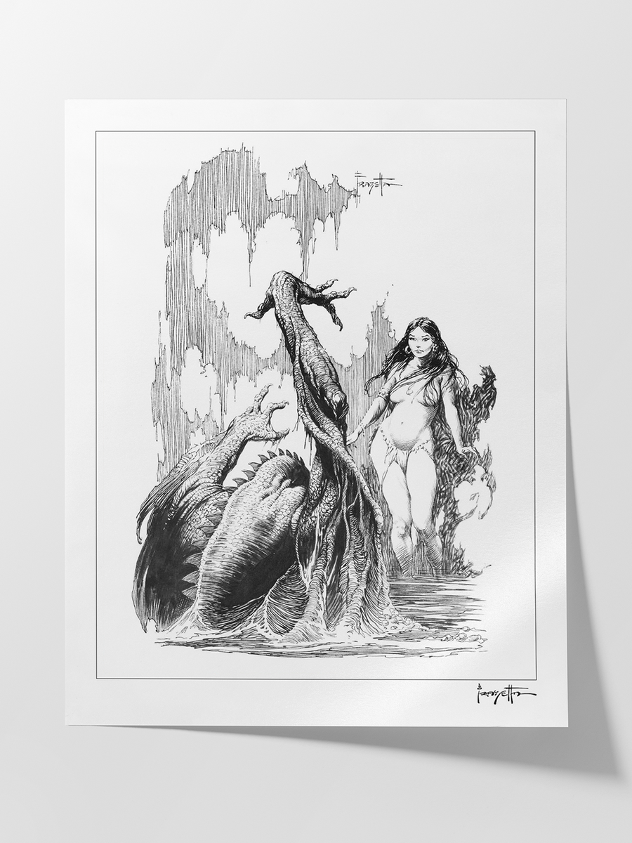 Frank Frazetta At The Earth's Core (Plate IV) Print | Official Website Frank Frazetta At The Earth's Core (Plate IV) Print | Official Website