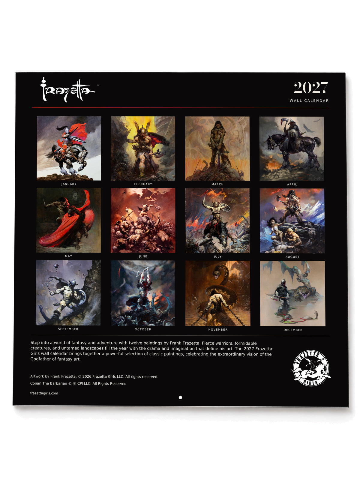2027 Frank Frazetta Fantasy Wall Calendar