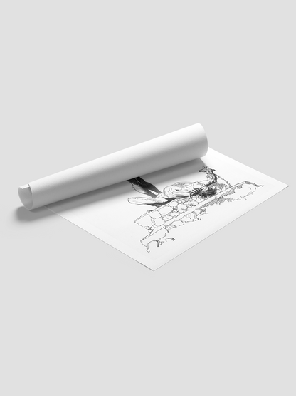 Girl with Dagger Print