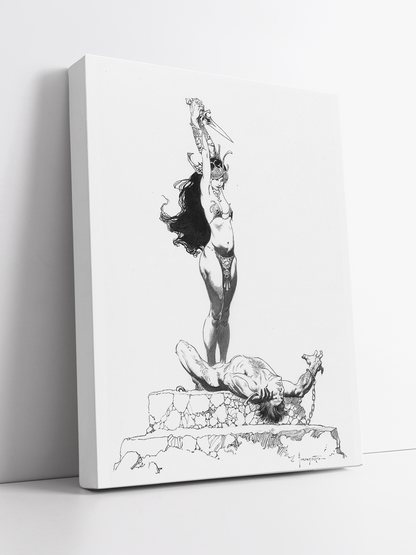 Girl with Dagger Print
