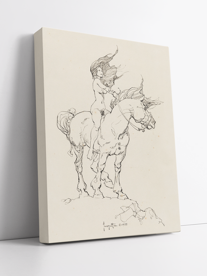 Girl on Horse Print