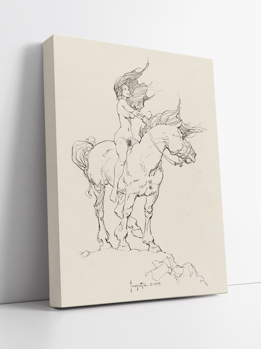 Girl on Horse Print
