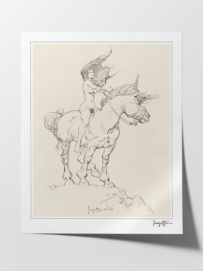 Girl on Horse Print