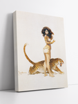Girl with Leopard (Familiars) Print