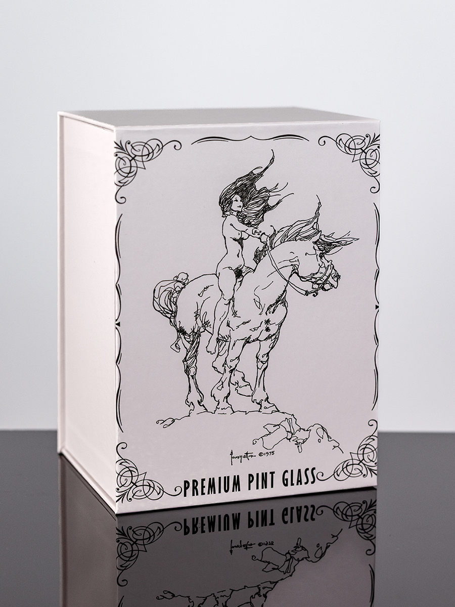 Frazetta Girl on Horse Pint Glass