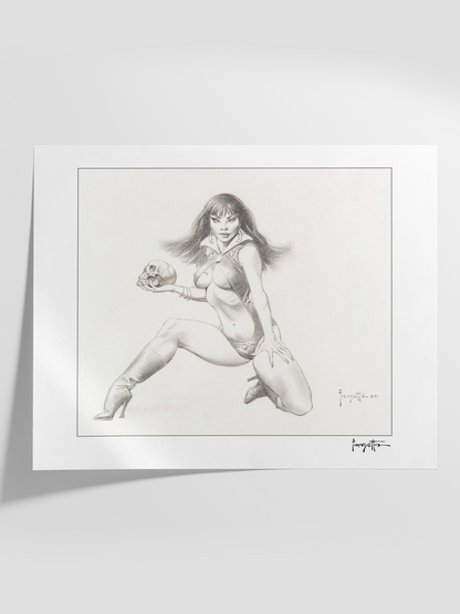 Frazetta Vampirella Pencil Print