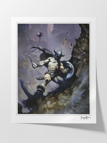 Warrior with Ball and Chain Print