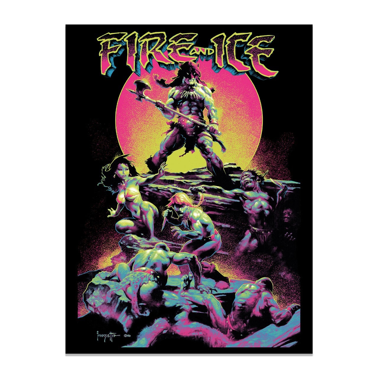 Fire and Ice Flocked Blacklight Poster (18x24")