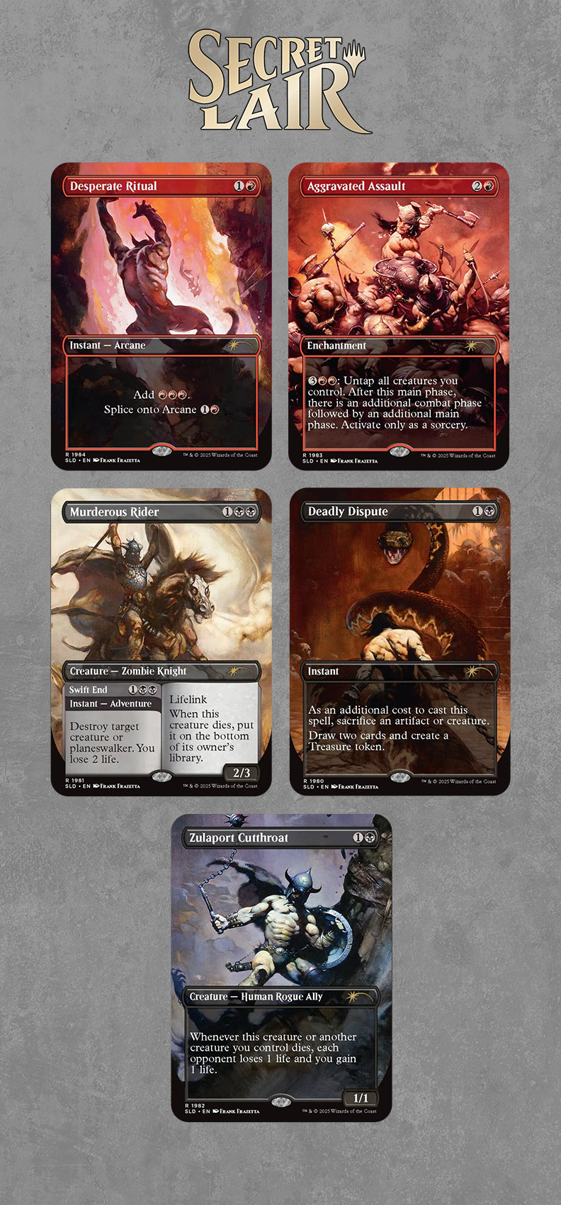 MTG: Frank Frazetta Secret Lair Foil Set (Signed AP Edition)