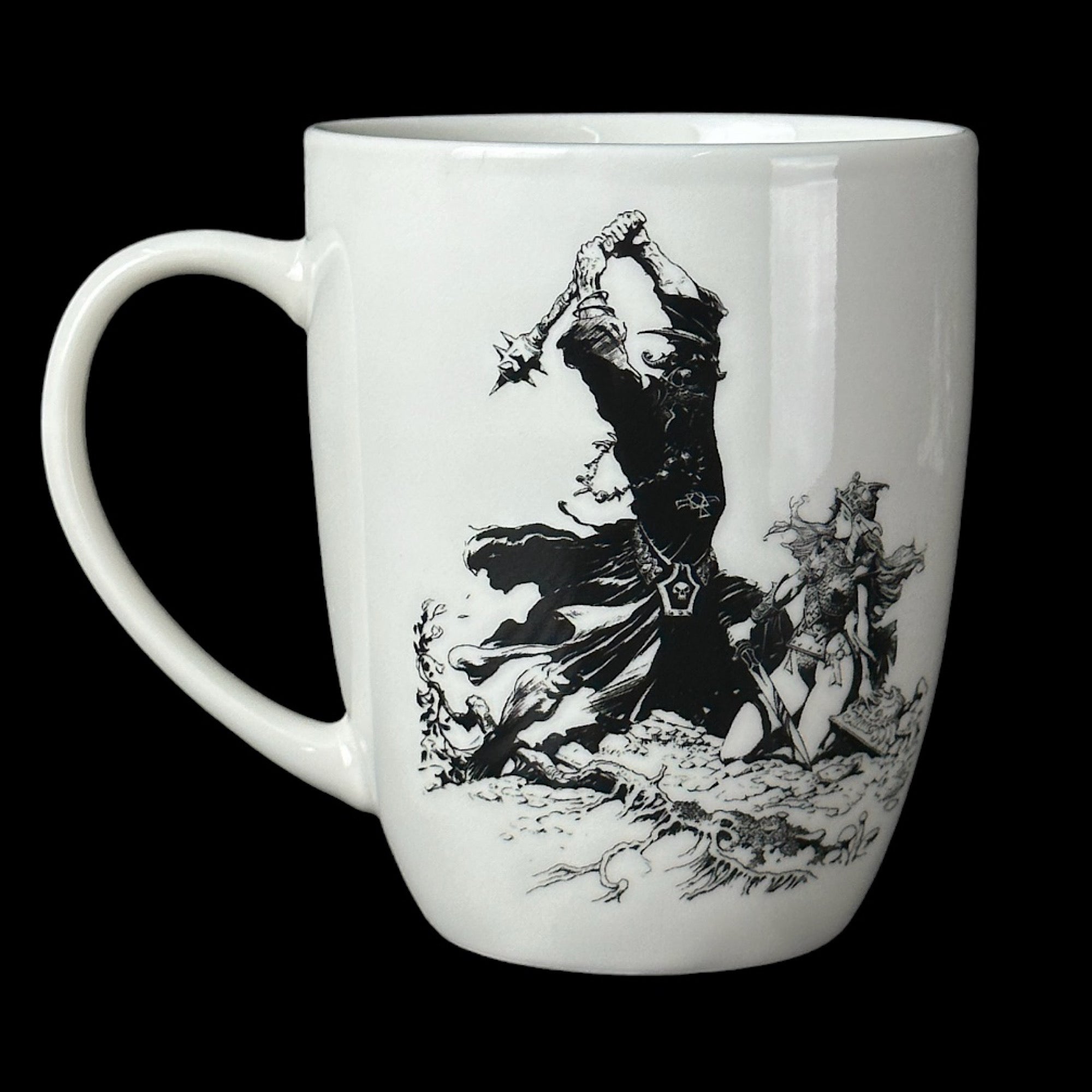 Frazetta Eowyn vs Nazgul Lord Bone China Coffee Mug (13.5oz)