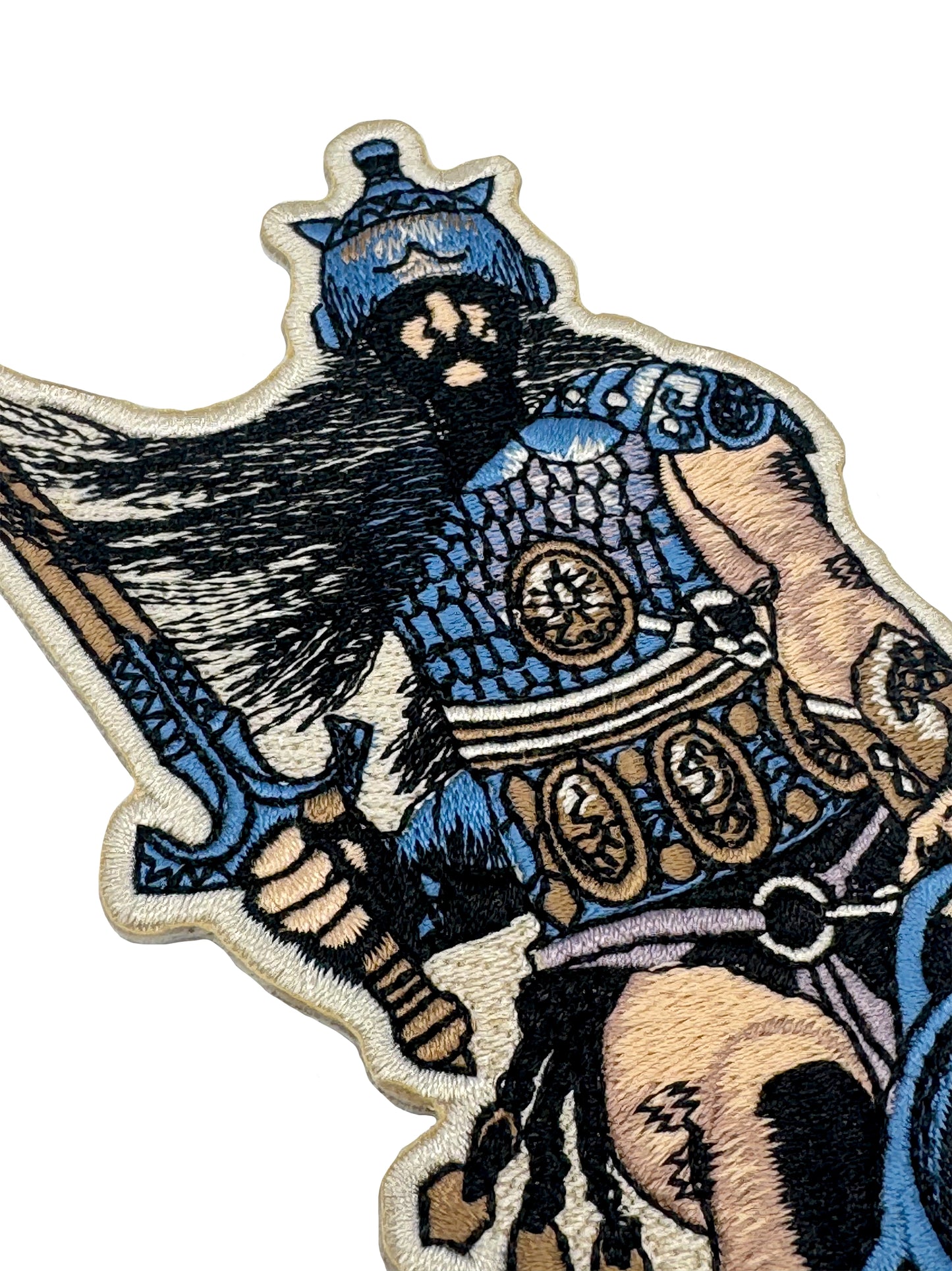 Silver Warrior 12" Embroidered Patch