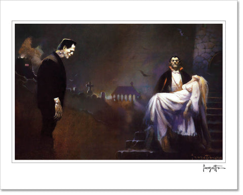 Frankenstein Meets Dracula Print