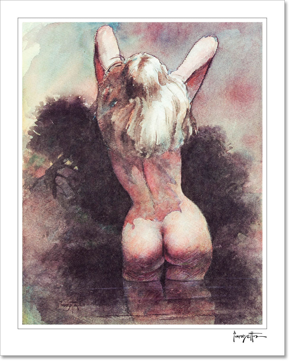 Nude watercolor print