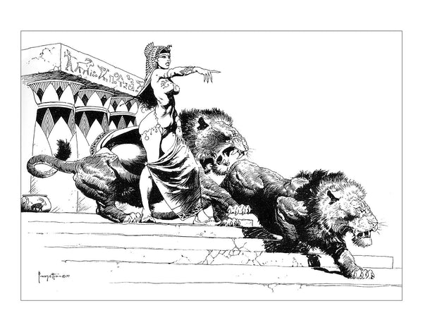 Frank Frazetta Cleopatra Pen and Ink Fine Art Print | Official Frank ...