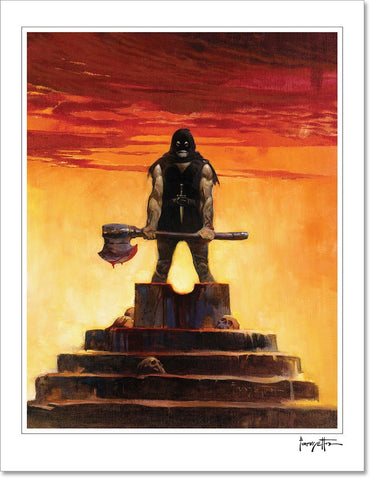 Frazetta Girls, LLC  Art Print Fine art print / Stretched on wooden bar / 18X24 The Executioner Print