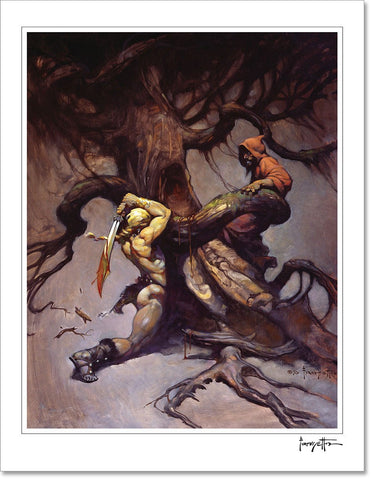 Frazetta Girls, LLC  Art Print Fine art print / Stretched on wooden bar / 18x24 Tree of Death Print