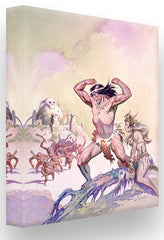 FrazettaGirls Art Print 18 x 24 - Canvas Stretched on Wooden Bars Tarzan #1 Print