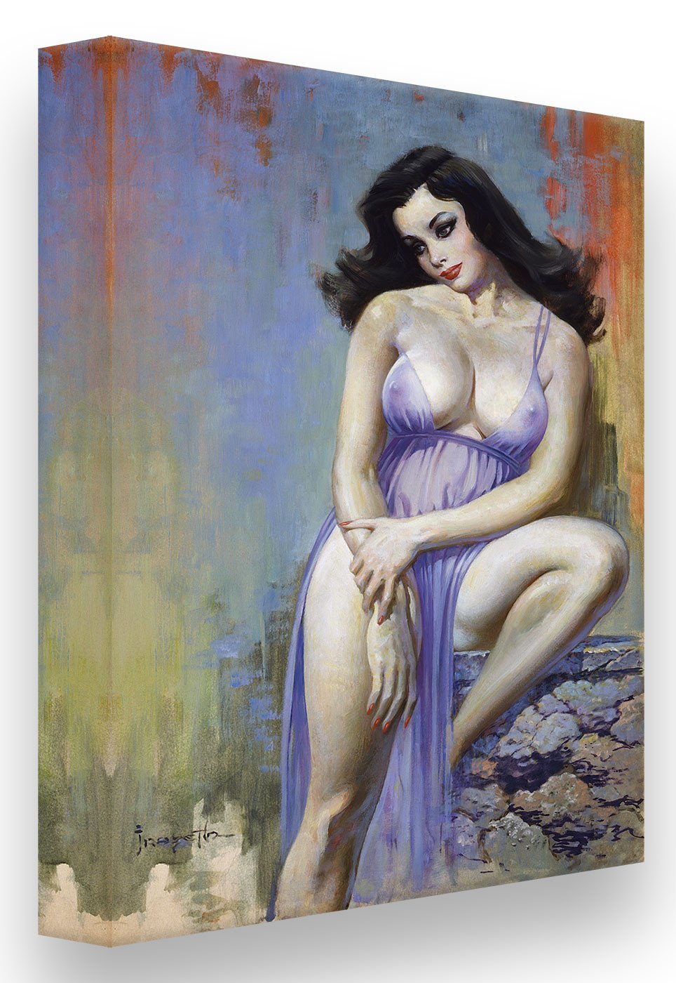 FrazettaGirls Art Print Canvas / Stretched on wooden bar / 16x20 Brooklyn Dreams Print