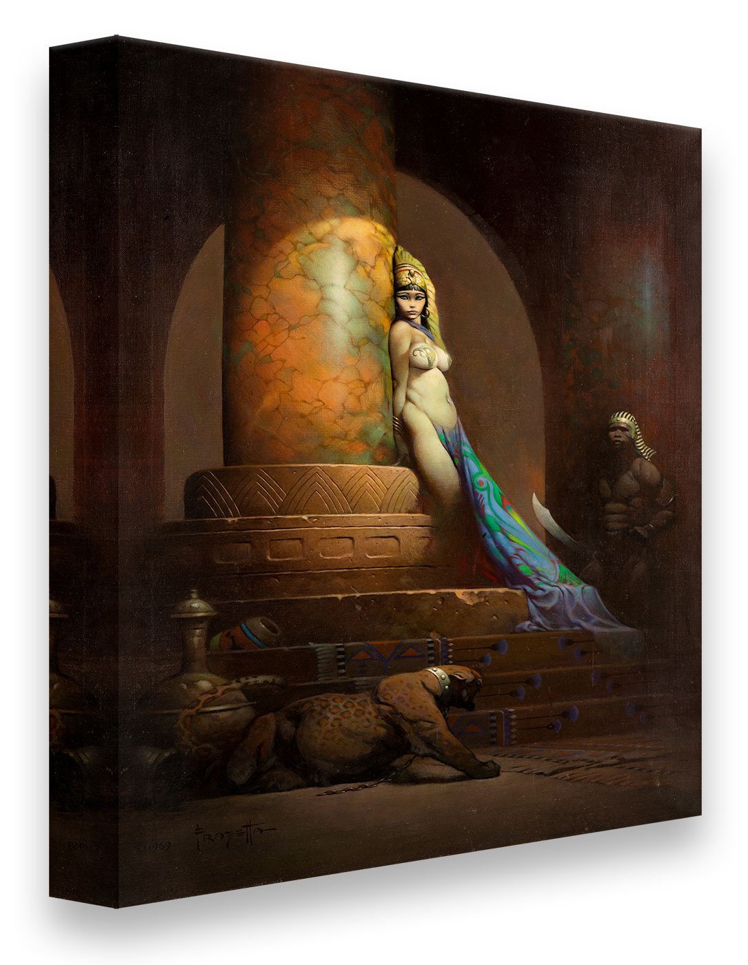FrazettaGirls Art Print Fine art print / Stretched on wooden bar / 18x24 Egyptian Queen Print