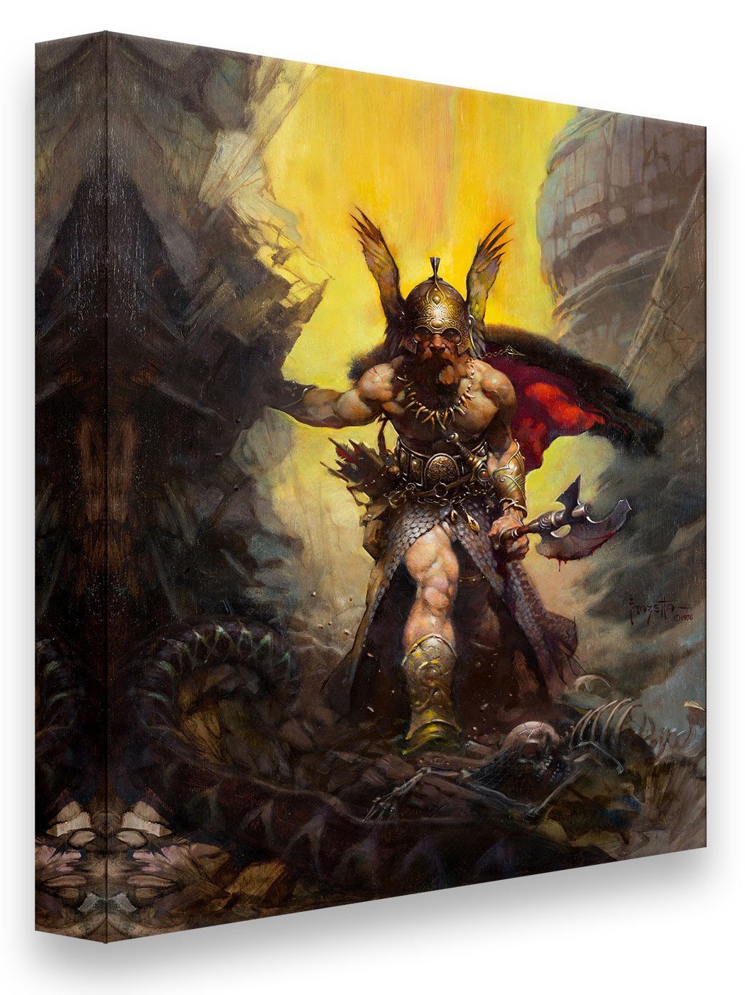 FrazettaGirls Art Print Canvas / Stretched on wooden bar / 18X24 Dark Kingdom Print
