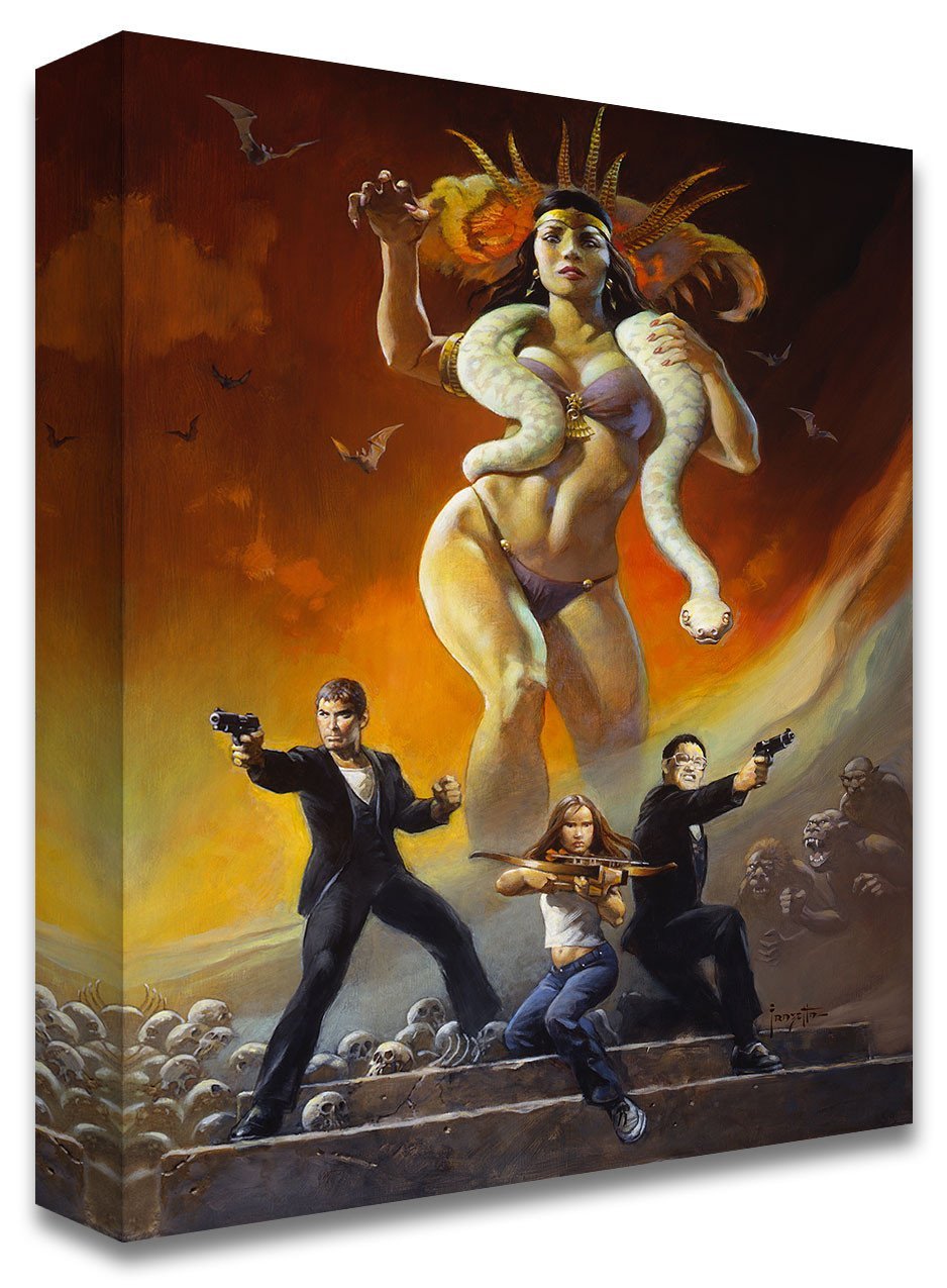 FrazettaGirls Art Print Canvas / Stretched on wooden bar / 18x24 Dusk Till Dawn Print