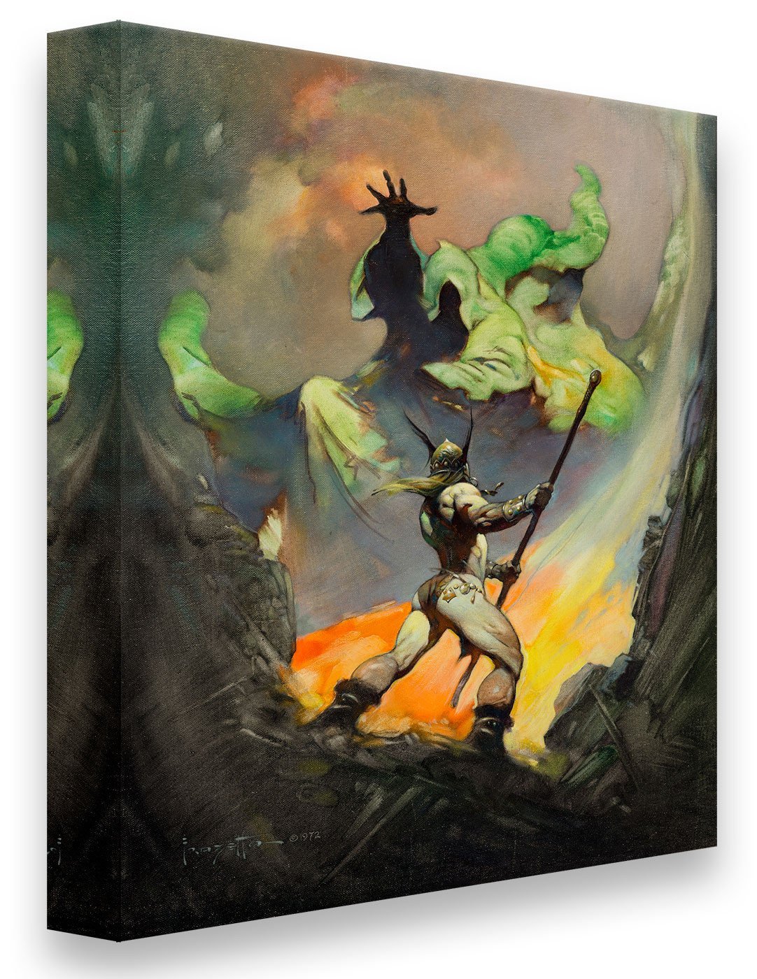 FrazettaGirls Art Print Canvas / Stretched on wooden bar / 18x24 Norseman Print
