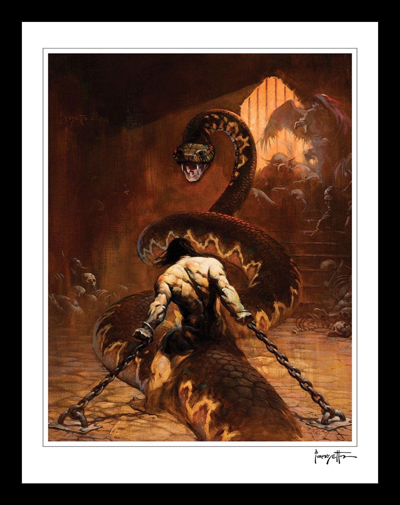 FrazettaGirls Art Print Conan Chained Print