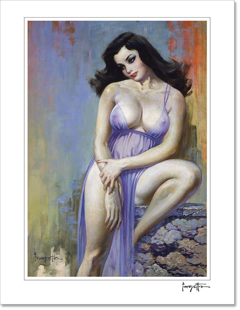 FrazettaGirls Art Print Fine art print / Stretched on wooden bar / 18x24 Brooklyn Dreams Print