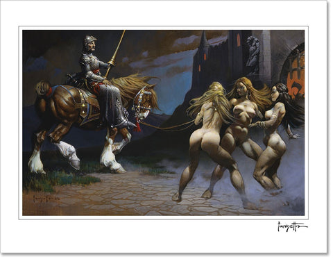 FrazettaGirls Art Print Fine art print / Stretched on wooden bar / 18x24 Castle of Sin Print