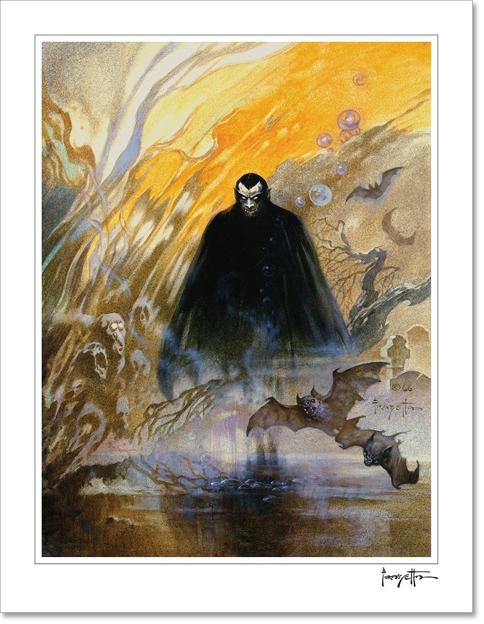 FrazettaGirls Art Print Fine art print / Stretched on wooden bar / 18x24 Count Dracula Print