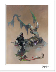 FrazettaGirls Art Print Fine art print / Stretched on wooden bar / 18x24 Death Dealer IV Print